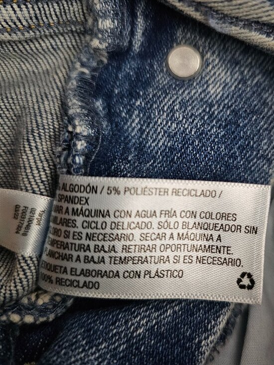 Ava & Viv Denim Straight Leg Distressed Cotton Blue Jean Overalls Size 20 - Picture 7 of 7